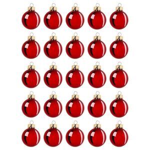 Ikea Vinterfint Ornaments Red Glass Set of 25 1 ½" New 205.534.05 Fast Shipping
